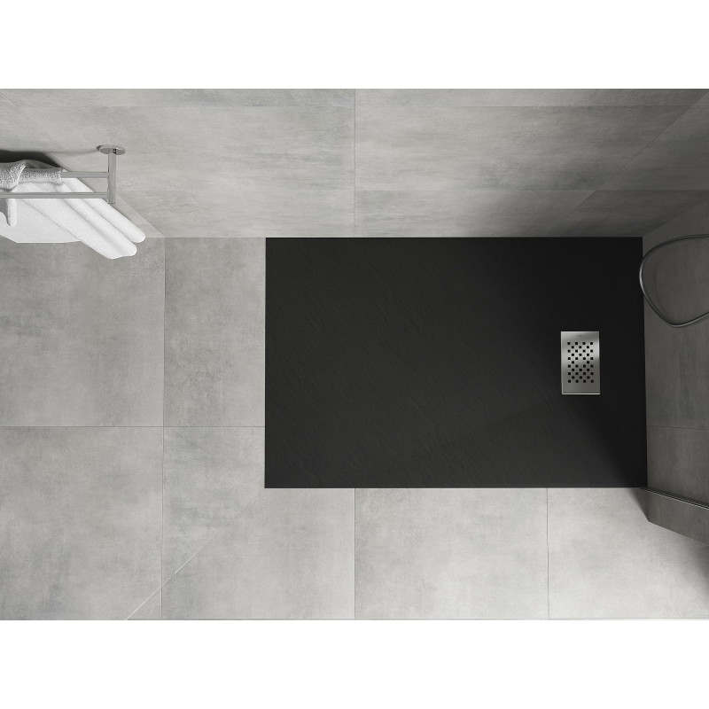 Mexen Hugo правоъгълна душ кабина SMC 110 x 80 см, черна, инокс капак - 42708011-X