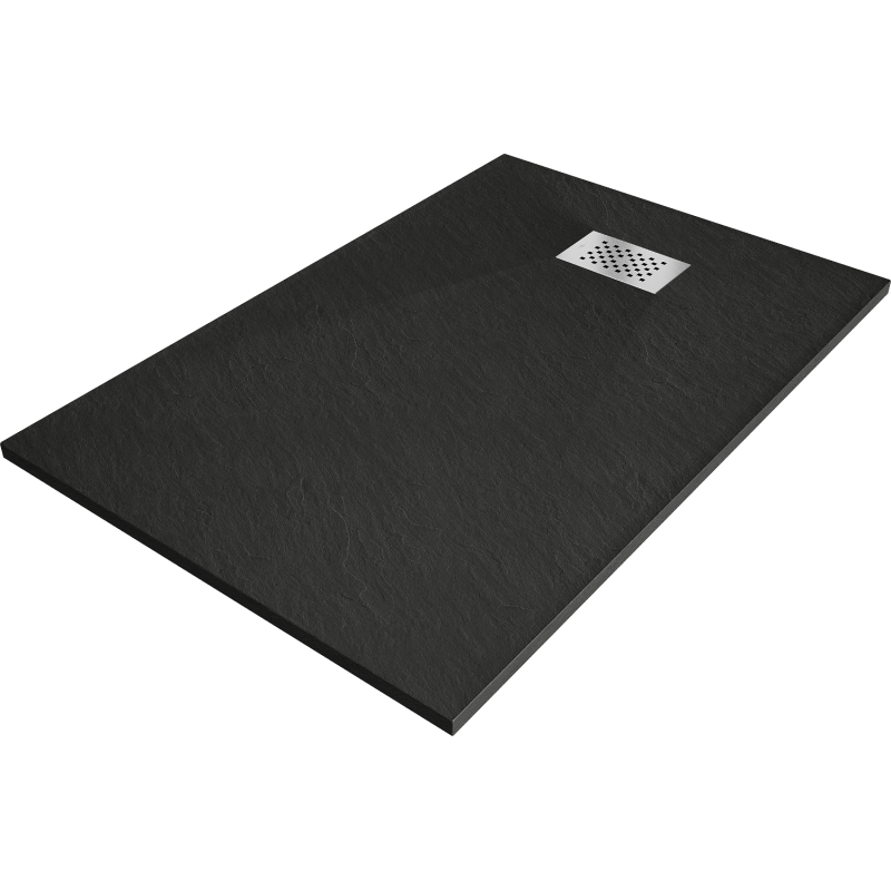 Mexen Hugo правоъгълна душ кабина SMC 110 x 90 см, черна, капак inox - 42709011-X