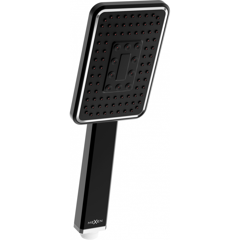 Mexen R-54 еднофункционална душ глава, черна/хром - 79554-71