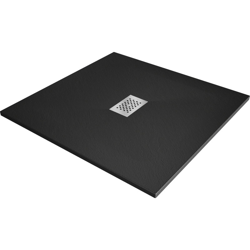 Mexen Hugo квадратен поддушов корито SMC 100 x 100 см, черен, капак inox - 42701010-X