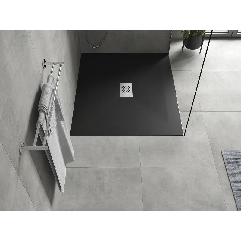 Mexen Hugo правоъгълна душ кабина SMC 120 x 100 см, черна, капак inox - 42701012-X