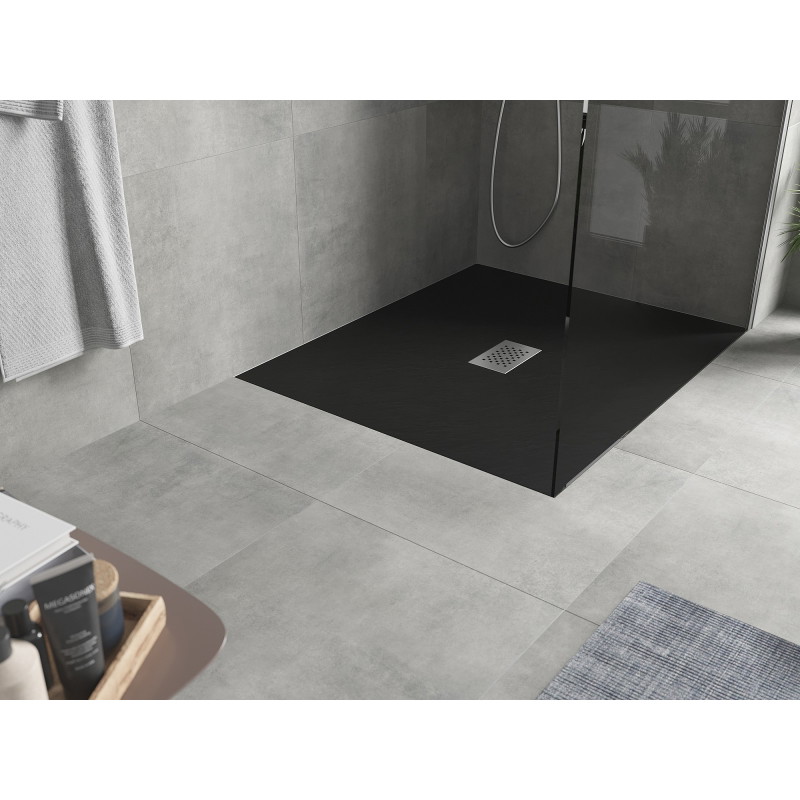 Mexen Hugo правоъгълна душ кабина SMC 120 x 100 см, черна, капак inox - 42701012-X
