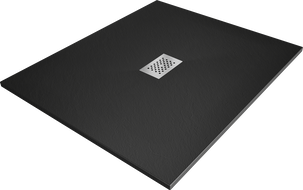 Mexen Hugo правоъгълно корито SMC 130 x 100 cm, черно, иноксова решетка - 42701013-X