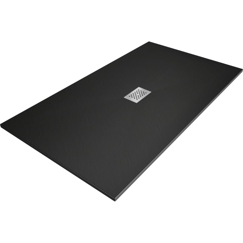 Mexen Hugo правоъгълна душ корито SMC 170 x 100 cm, черен, капак inox - 42701017-X