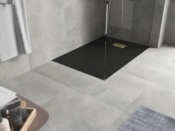 Mexen Hugo правоъгълно корито SMC 130 x 70 cm, черно, златна покривна маска - 42707013-G