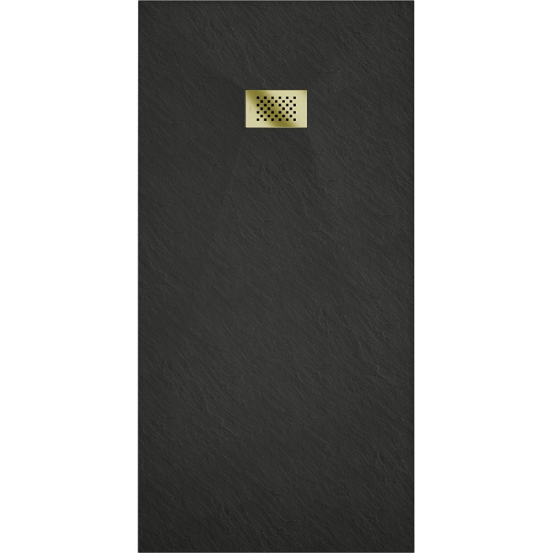 Mexen Hugo правоъгълно SMC душ корито 180 x 80 см, черно, капакът златен - 42708018-G