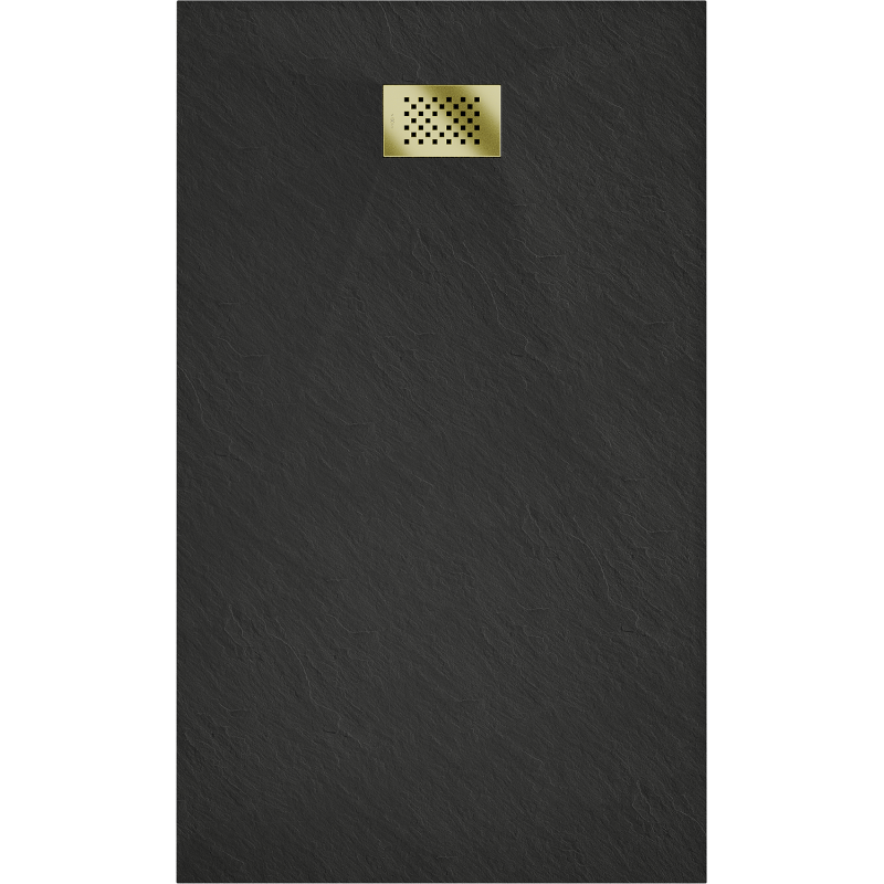 Mexen Hugo правоъгълно корито SMC 150 x 90 см, черно, златна декоративна плоча - 42709015-G