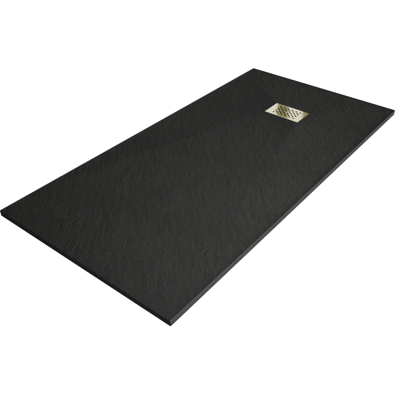 Mexen Hugo правоъгълно корито SMC 170 x 90 см, черно, златисто покритие - 42709017-G