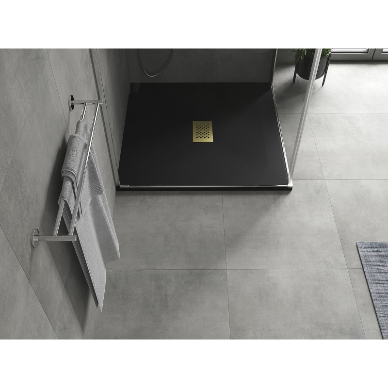 Mexen Hugo квадратен душ кабина SMC 100 x 100 см, черен, златна капачка - 42701010-G