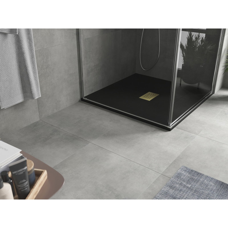 Mexen Hugo квадратен душ кабина SMC 100 x 100 см, черен, златна капачка - 42701010-G