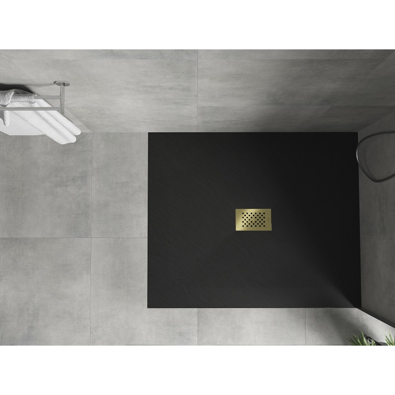 Mexen Hugo правоъгълно корито SMC 120 x 100 см, черно, маскировка златна - 42701012-G
