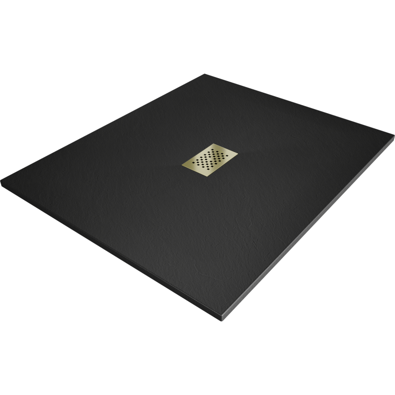 Mexen Hugo правоъгълно корито SMC 120 x 100 см, черно, капак златен - 42701012-G