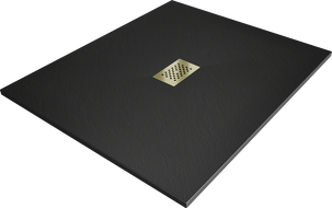 Mexen Hugo правоъгълно поддушово корито SMC 140 x 100 cm, черно, златна