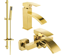 Mexen Libra DQ77 комплект за вана, златен - 745103DQ77-50