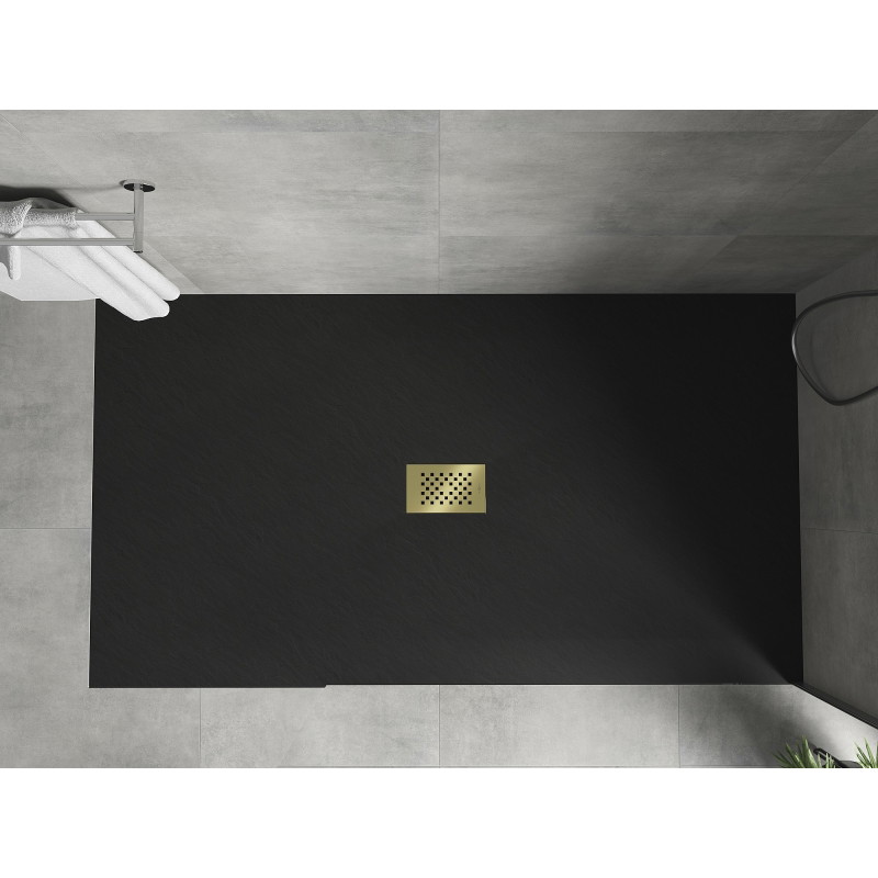 Mexen Hugo правоъгълна SMC душ кабина 170 x 100 cm, черна, златно покритие - 42701017-G