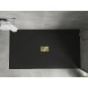 Правоъгълна душ кабина Mexen Hugo SMC 200 x 100 см, черна, златна капачка - 42701020-G