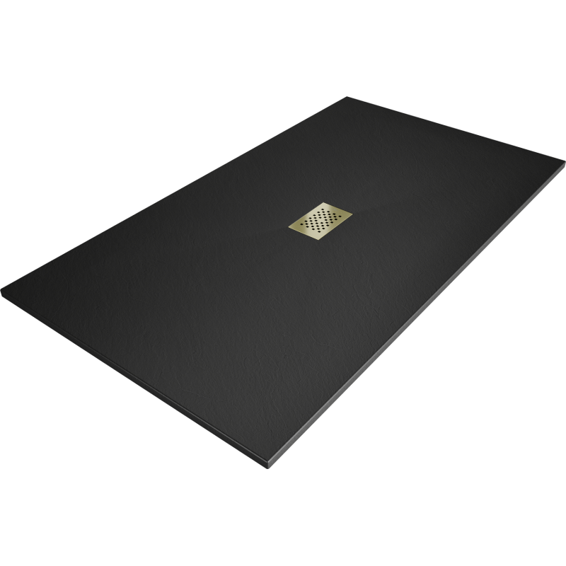 Mexen Hugo правоъгълна душ корито SMC 200 x 100 cm, черна, златна маска - 42701020-G