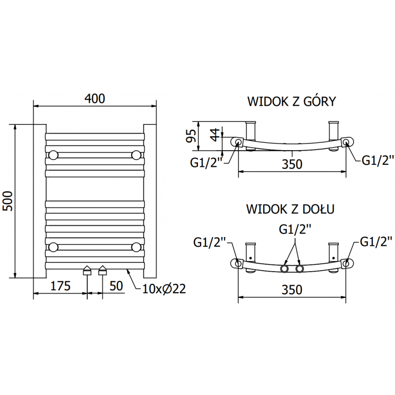 Mexen Ares електрически радиатор 500 x 400 mm, 300 W, черен - W102-0500-400-2300-70