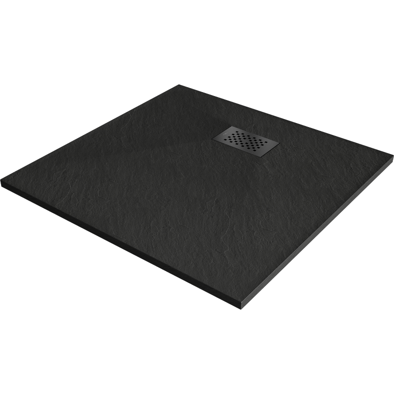 Mexen Hugo квадратен душ поддушник SMC 80 x 80 cm, черен, черен капак - 42708080-B