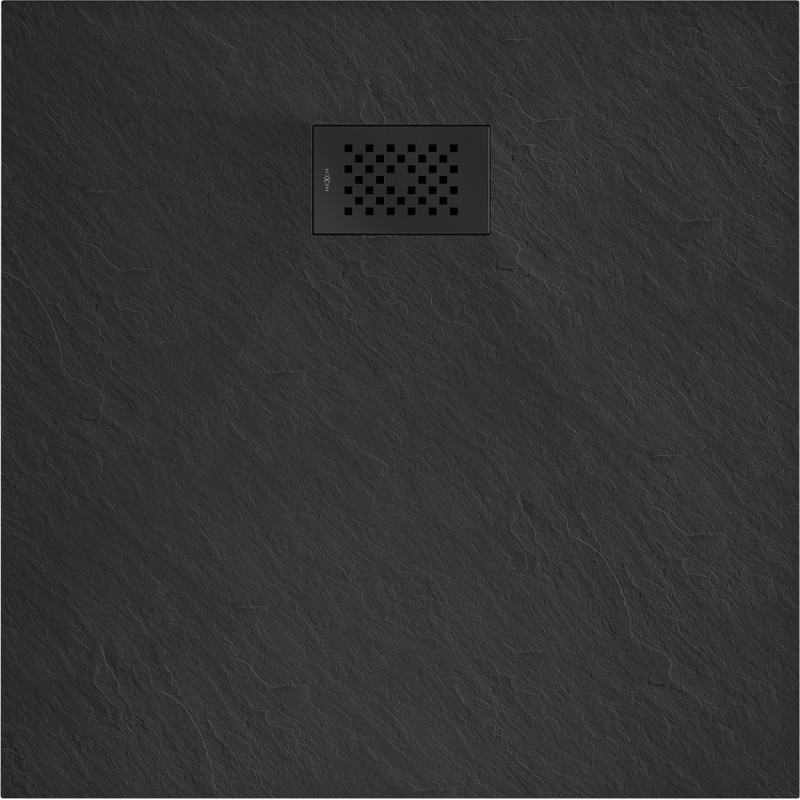 Mexen Hugo квадратен душ корит SMC 70 x 70 cm, черен, черна маска - 42707070-B