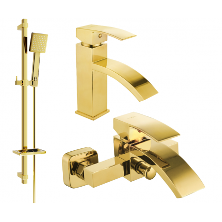 Mexen Libra DQ45 комплект за вана, златен - 745103DQ45-50