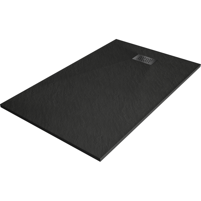 Mexen Hugo правоъгълен поддушов под SMC 140 x 90 cm, черен, черна покривка - 42709014-B
