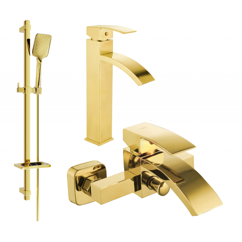 Mexen Libra DQ62 комплект за вана, златист - 745113DQ62-50