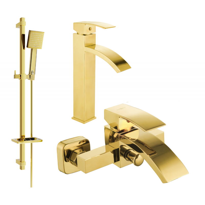Mexen Libra DQ45 комплект за вана, златен - 745113DQ45-50