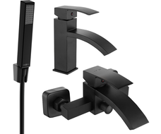 Mexen Libra R77 комплект за баня, черен - 745103R77-70