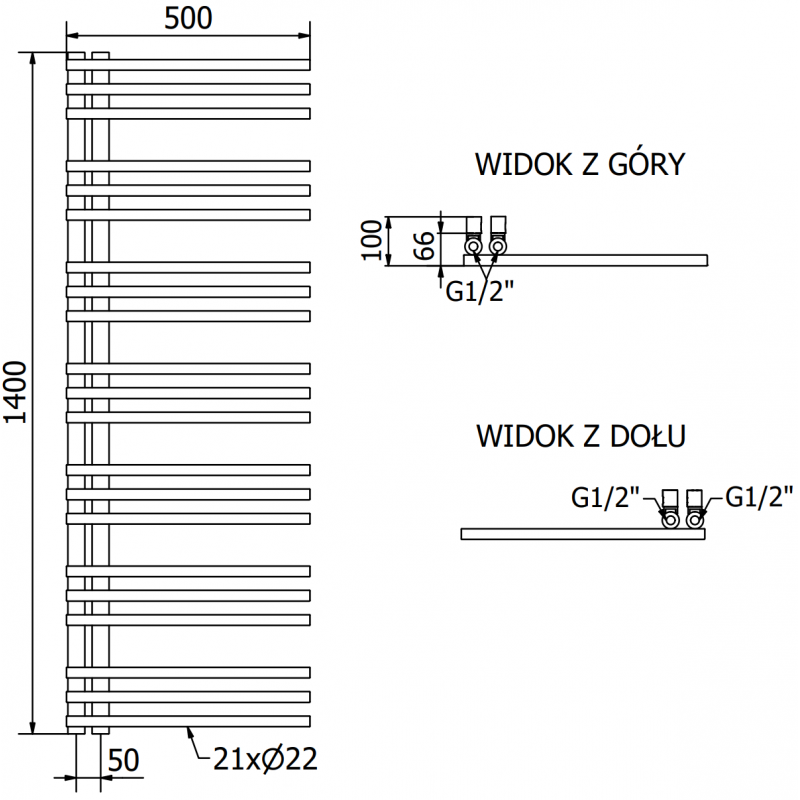 Mexen Neptun електрически радиатор 1400 x 500 мм, 600 W, антрацит - W101-1400-500-2600-66