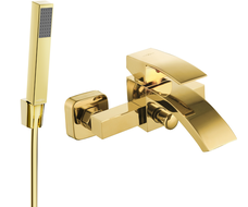 Mexen Libra R77 смесител за вана с душ комплект, златен - 74513R77-50