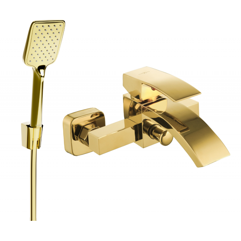 Mexen Libra R62 вана батерия със сглобяем душ сет, златна - 74513R62-50