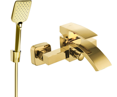 Mexen Libra R62 вана батерия със сглобяем душ сет, златна - 74513R62-50