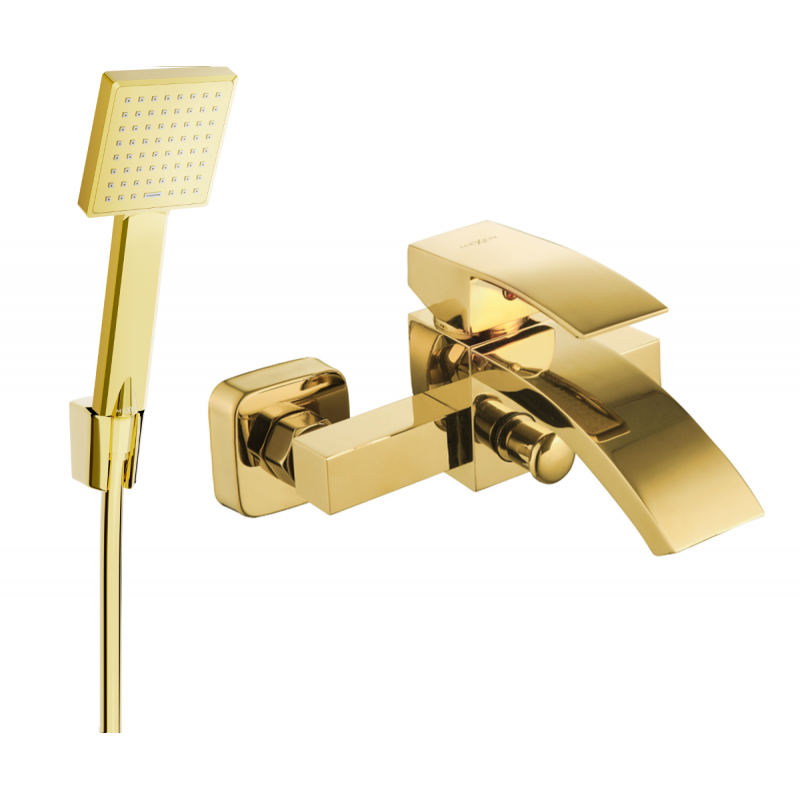 Mexen Libra R45 батерия за вана със златен душ комплект - 74513R45-50