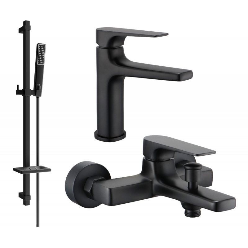 Mexen Lynx DQ72 комплект за вана, черен - 745903DQ72-70