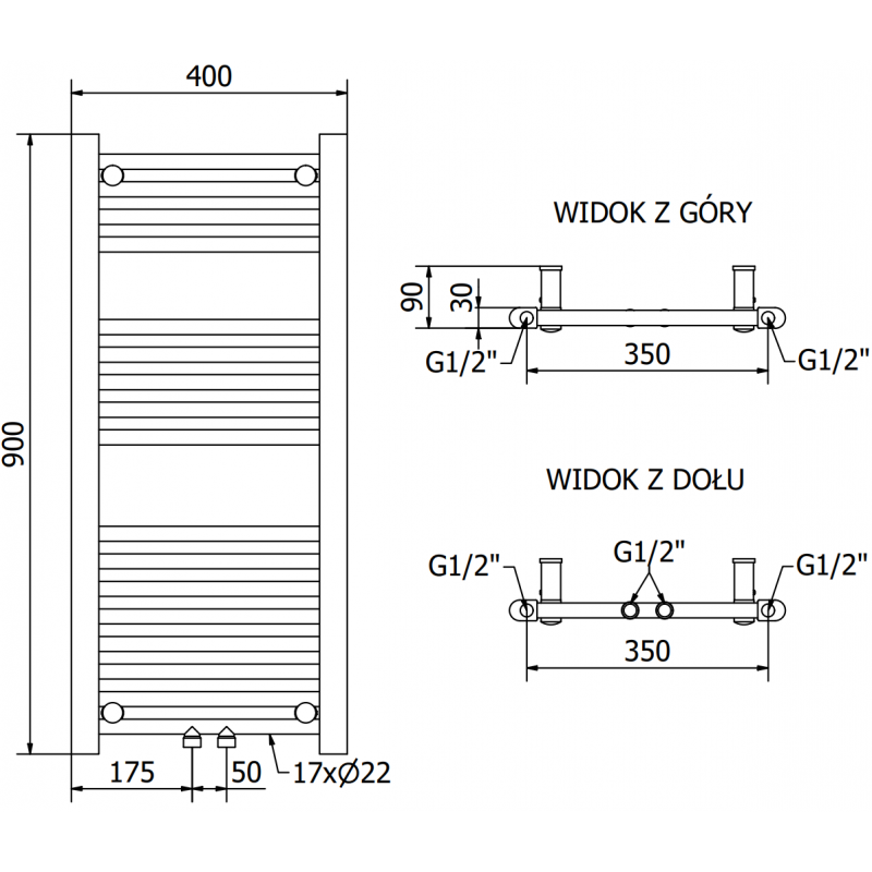 Mexen Mars електрически радиатор 900 x 400 mm, 300 W, бял - W110-0900-400-6300-20