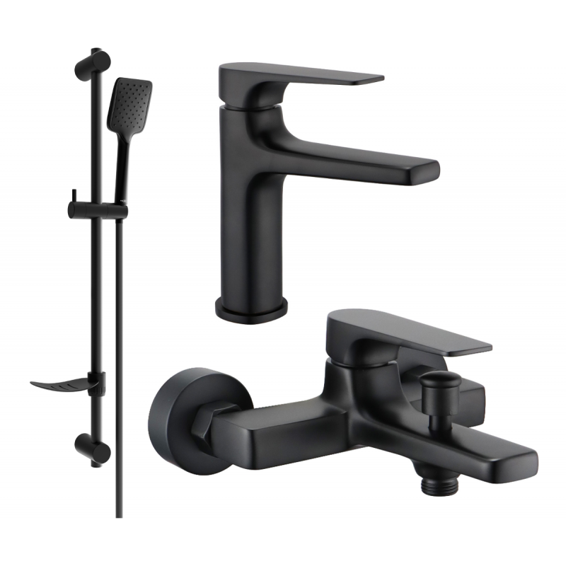 Mexen Lynx DF62 комплект за вана, черен - 745903DF62-70