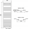 Mexen Helios електрически радиатор 1800 x 600 mm, 900 W, антрацит - W103-1800-600-2900-66