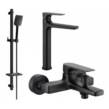 Mexen Lynx DQ62 комплект за баня, черен - 745913DQ62-70