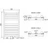 Mexen Uran електрически радиатор 800 x 500 мм, 300 W, хром - W105-0800-500-2300-01