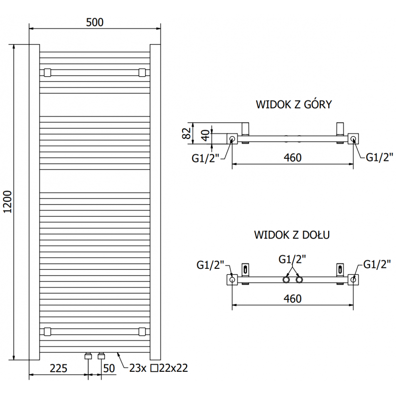 Mexen Pluton електрически радиатор 1200 x 500 mm, 600 W, черен - W106-1200-500-2600-70