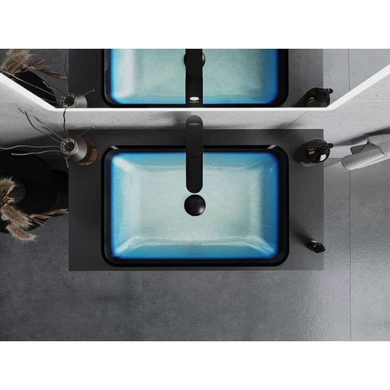 Mexen Megan стъклена умивалник за плот 56 x 36 cm, син - 24135647