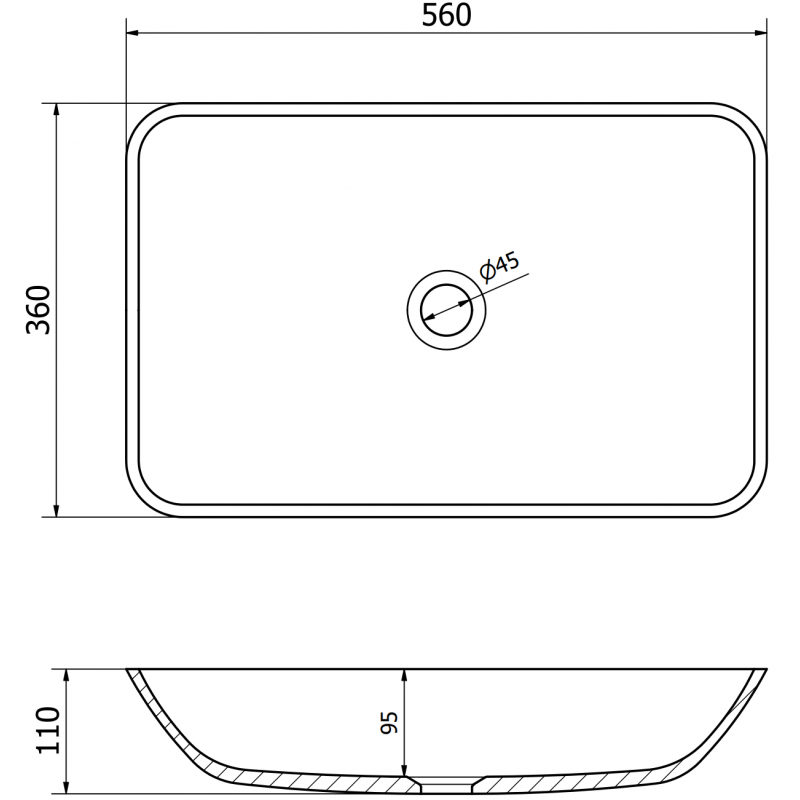 Mexen Megan стъклена мивка за плот 56 x 36 см, тъмно злато - 24135651