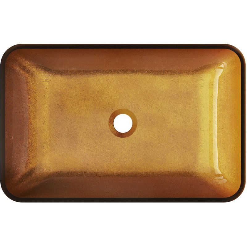 Mexen Megan стъклена мивка за плот 56 x 36 см, златна - 24135650