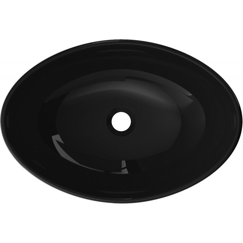 Mexen Sonia стъклена умивалник за плот 54 x 37 см, черна - 24145470