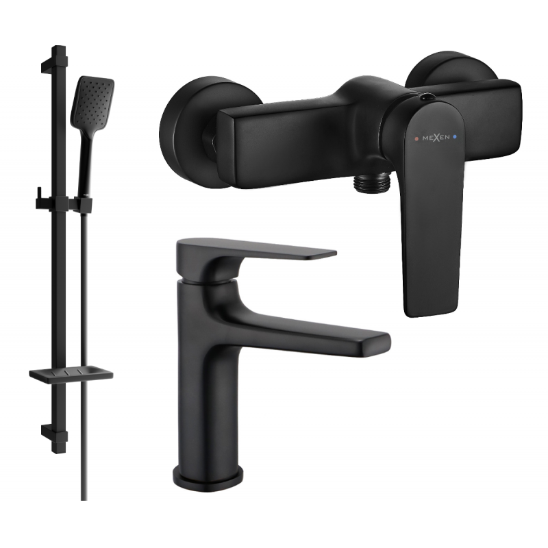 Mexen Lynx DQ62 комплект за душ, черен - 745904DQ62-70