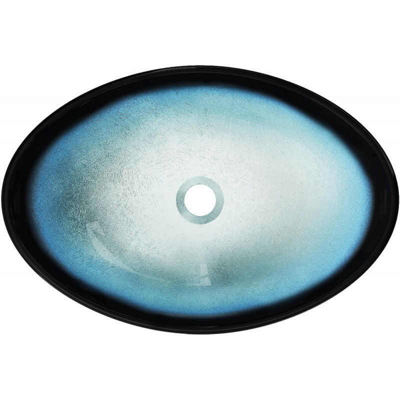 Mexen Sonia стъклена мивка за плот 54 x 37 см, синя - 24145447