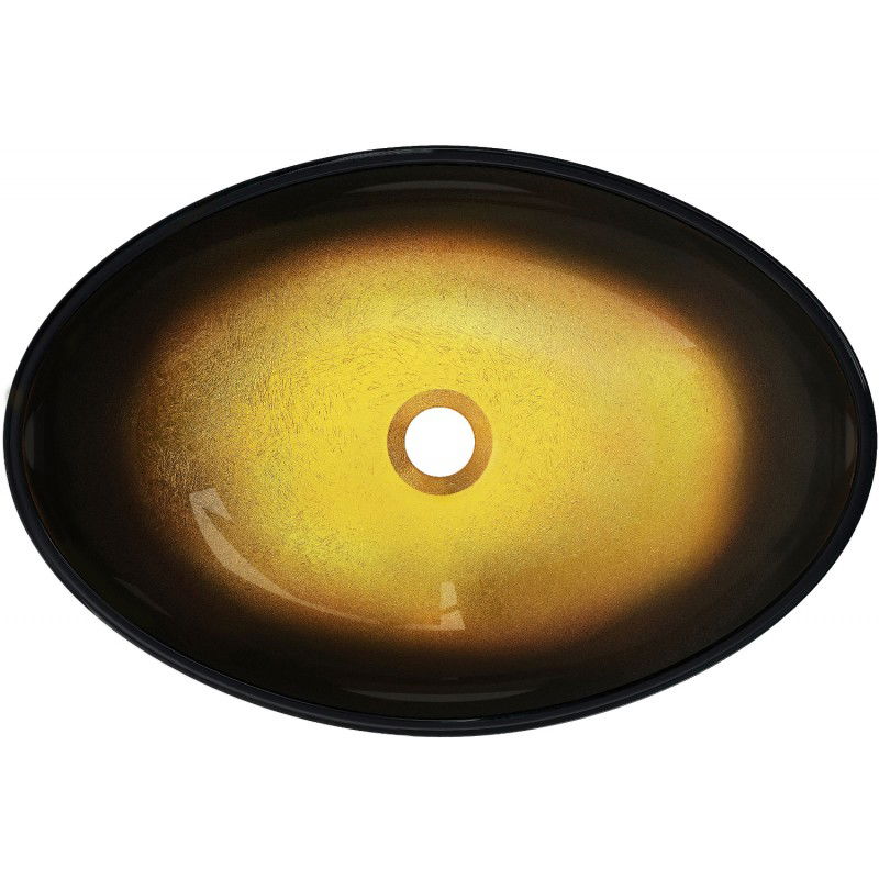 Mexen Sonia стъклена мивка върху плот 54 x 37 cm, тъмно златиста - 24145451