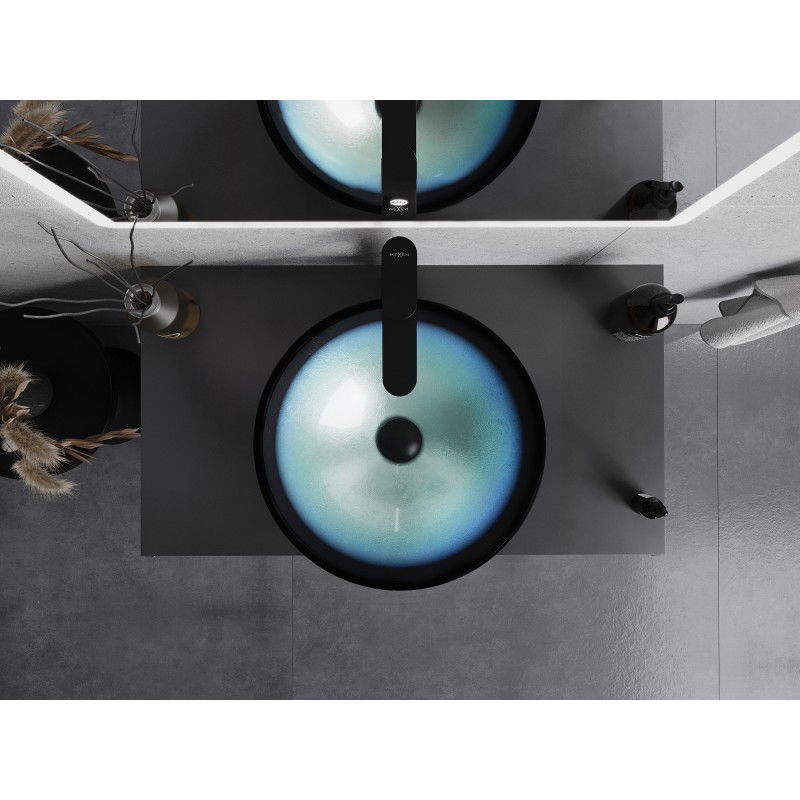 Mexen Mira стъклена мивка за плот 42 x 42 cm, синя - 24124247