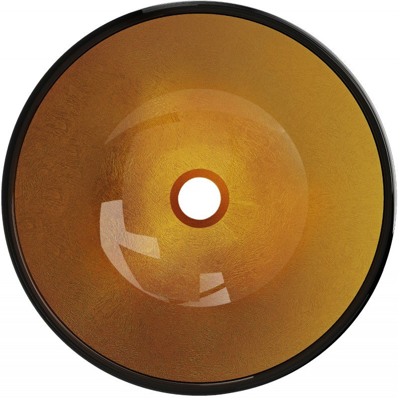 Mexen Mira стъклена мивка за монтаж върху плот 42 x 42 см, златна - 24124250